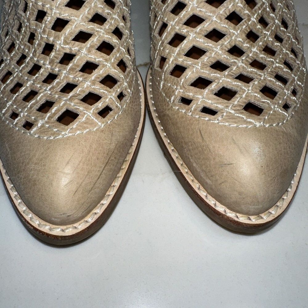 Jeffrey Campbell Cutout Taggart Booties Natural Beige Leather Size 7 - Picture 6 of 11